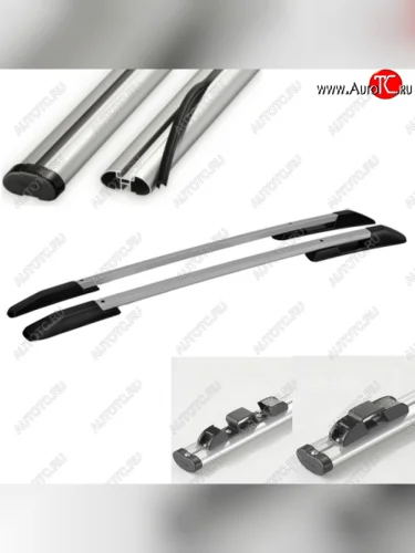 Комплект рейлингов АПС (Черно-серые с серыми поперечинами, крепление скоба, L1300) Land Rover Range Rover Evoque  1 L538 (2011-2018) дорестайлинг 5 дв., рестайлинг 5 дв.