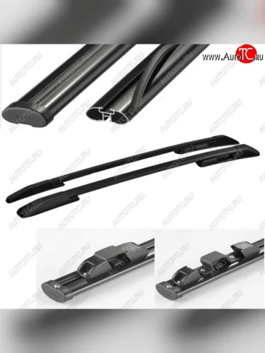 Комплект рейлингов АПС (Черные с черными поперечинами, крепление скоба, L1300) Land Rover Range Rover Evoque  1 L538 (2011-2018) дорестайлинг 5 дв., рестайлинг 5 дв.