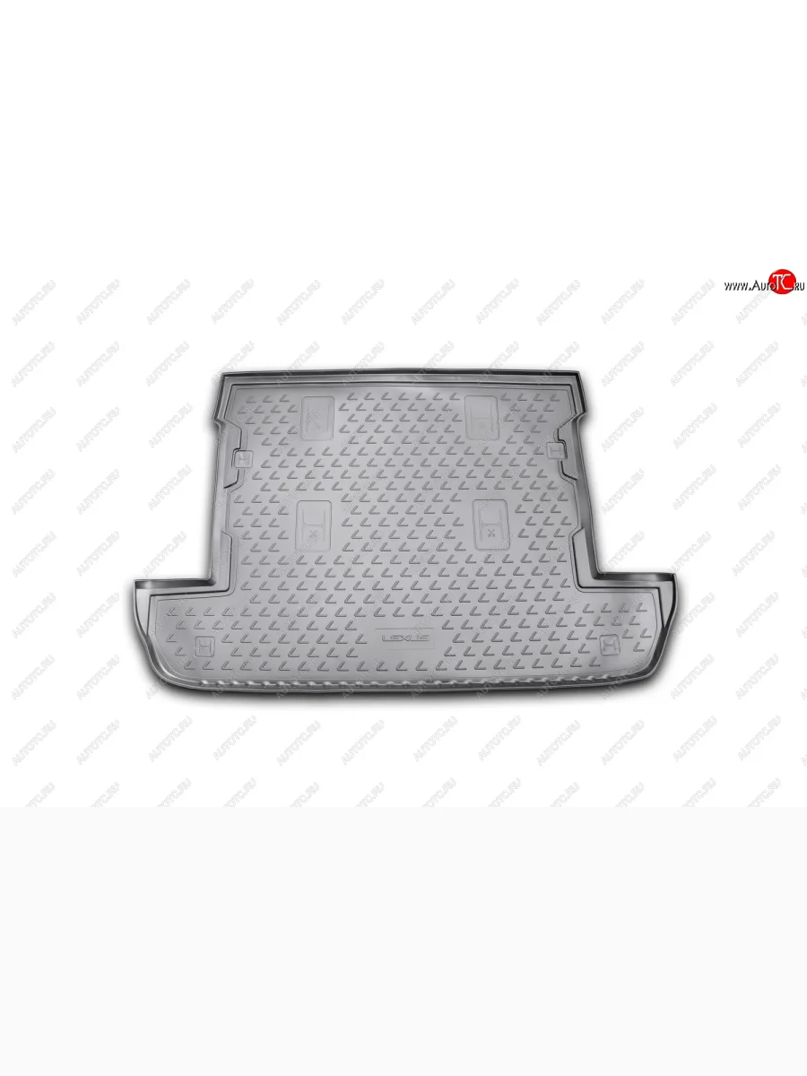 Коврик багажника (полиуретан, 7 мест серый) Element Lexus LX570 J200 1-ый рестайлинг (2012-2015) (Серый)  с доставкой в г. Керчь