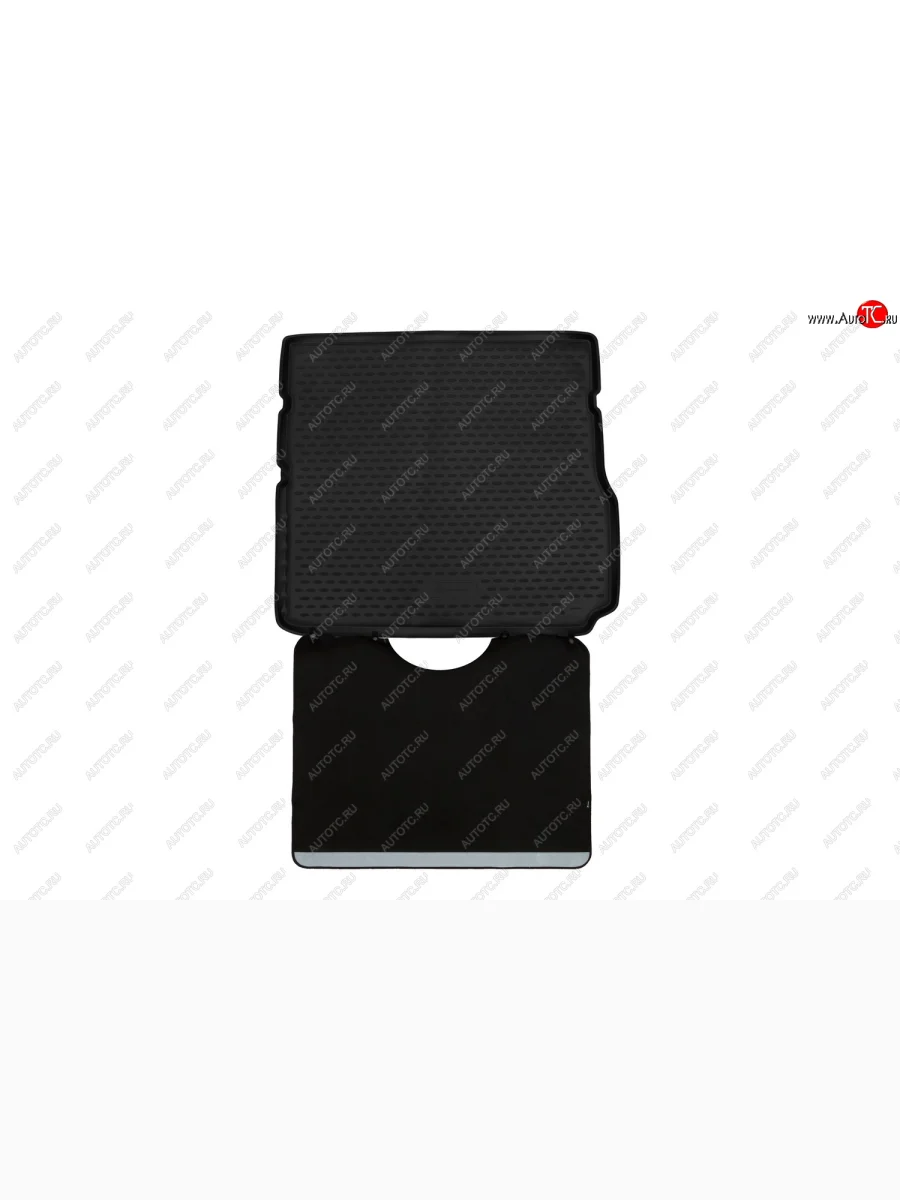 Коврик багажника (полиуретан, с функцией защиты бампера, с фальш-полом) Element Лада ВАЗ Веста SW 2181 универсал дорестайлинг (2017-2022) (Чёрный)  в Керчи Республика Крым