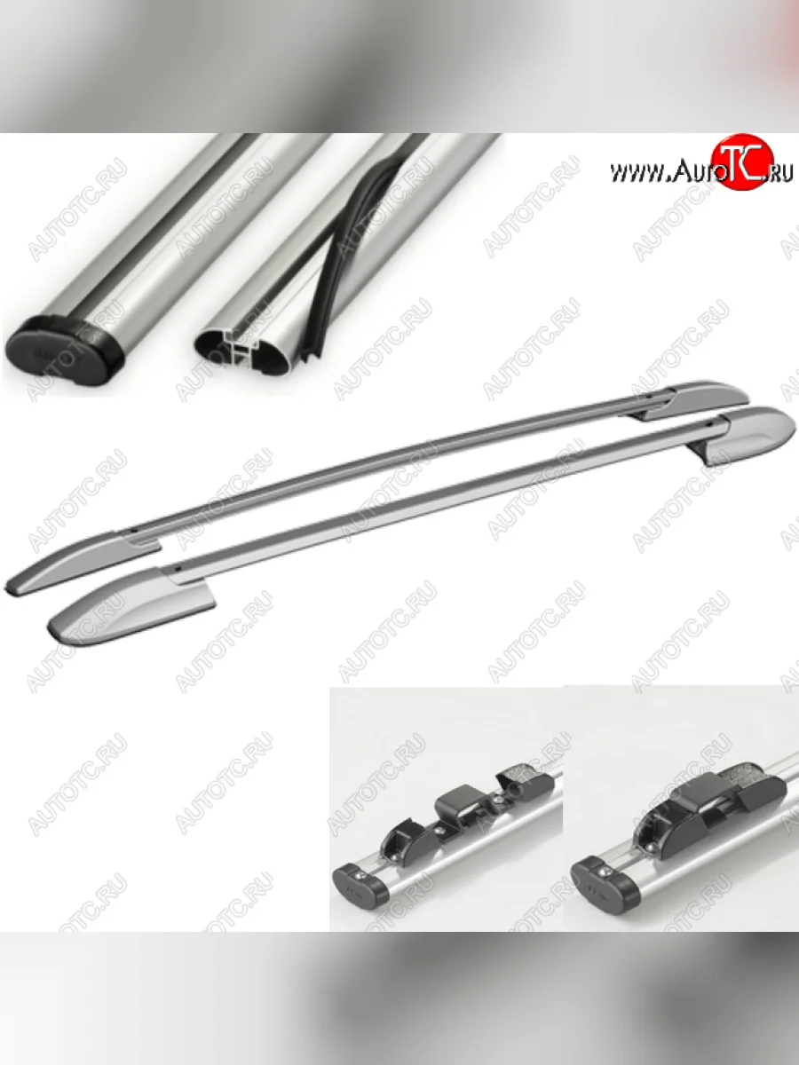 Рейлинги АПС Volkswagen Amarok рестайлинг (2016-2022) (Серебристые с серыми поперечинами, крепление скоба, L1300)  в Самаре Самарской области