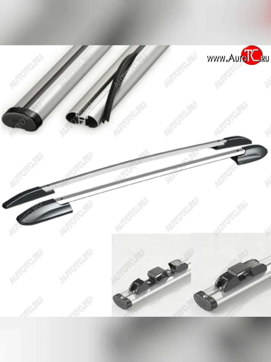 Рейлинги АПС Volkswagen Amarok рестайлинг (2016-2022) (Черно-серые с серыми поперечинами, крепление скоба, L1300)  в Самаре Самарской области