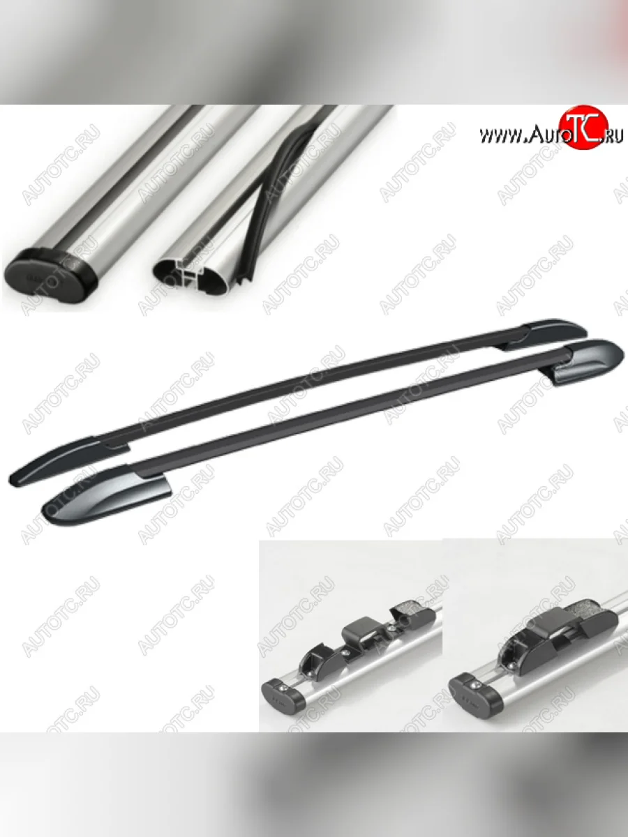 Рейлинги АПС Volkswagen Amarok рестайлинг (2016-2022) (Черные с серыми поперечинами, крепление скоба, L1300)  в Самаре Самарской области