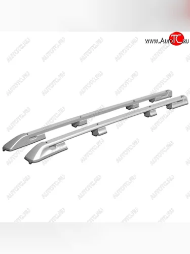 Комплект рейлингов (длинная база) АПС (Серебристые, без поперечин) Volkswagen Caravelle  T5 - Transporter  T5