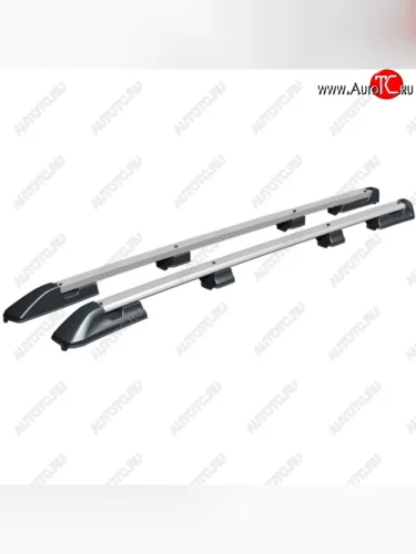 Комплект рейлингов (короткая база) АПС (Черно-серые, без поперечин) Volkswagen Caravelle  T5 - Transporter  T5