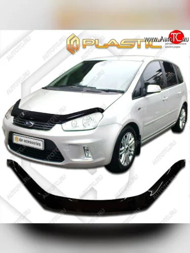 Дефлектор капота (exclusive) CA-Plastic (Classic чёрный) Ford C-max Mk1 рестайлинг (2007-2010)