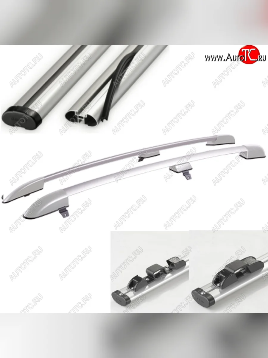 Рейлинги крыши АПС Chevrolet Niva 2123 рестайлинг (2009-2020) (Серебристые с серыми поперечинами, крепление скоба, L1300)  в Самаре Самарской области