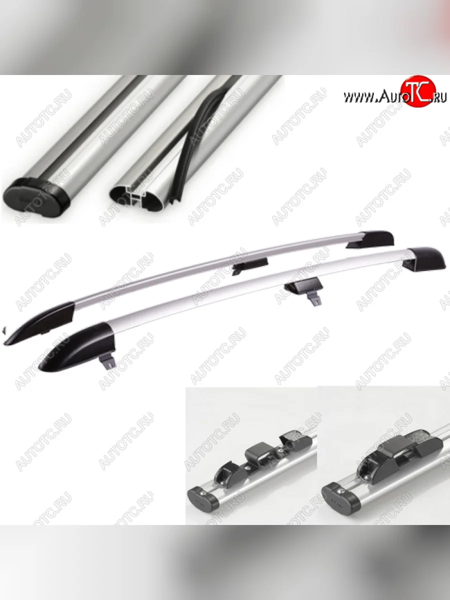 Рейлинги крыши АПС Chevrolet Niva 2123 рестайлинг (2009-2020) (Черно-серые с серыми поперечинами, крепление скоба, L1300)  в Самаре Самарской области