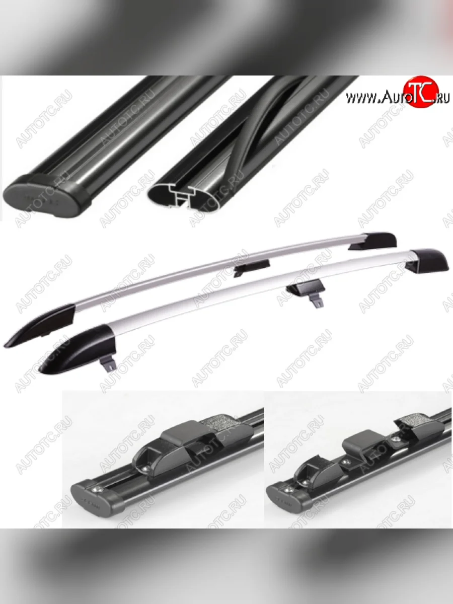 Рейлинги крыши АПС Chevrolet Niva 2123 рестайлинг (2009-2020) (Черно-серые с черными поперечинами, крепление скоба, L1300)  в Самаре Самарской области