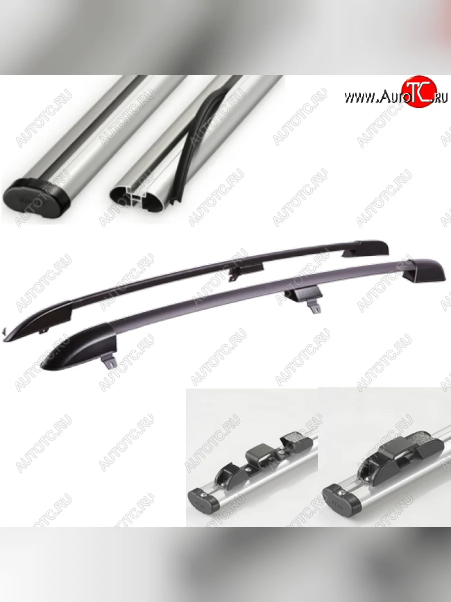 Рейлинги крыши АПС Chevrolet Niva 2123 рестайлинг (2009-2020) (Черные с серыми поперечинами, крепление скоба, L1300)  в Самаре Самарской области