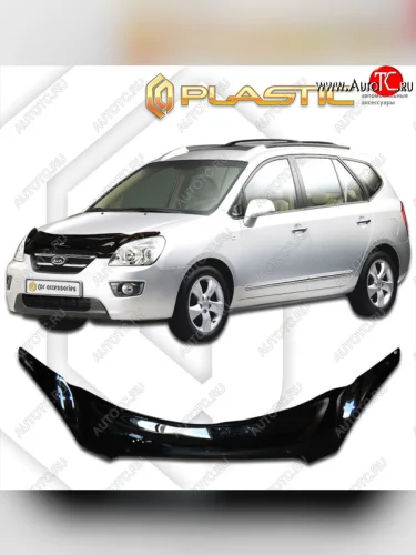 Дефлектор капота (exclusive) CA-Plastic (Classic чёрный) KIA Carens UN (2006-2013)