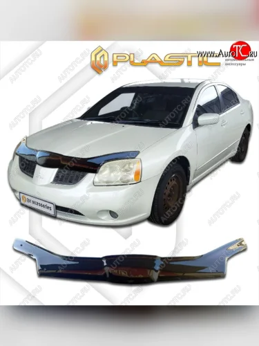 Дефлектор капота (exclusive) CA-Plastic (Classic черный) Mitsubishi Galant 9 седан (2004-2009)