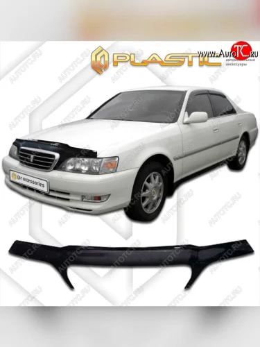 Дефлектор капота (exclusive) CA-Plastic (Classic чёрный) Toyota Cresta X100 рестайлинг (1998-2001)