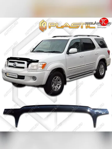 Дефлектор капота (exclusive) CA-Plastic (Classic чёрный) Toyota Sequoia (2004-2007) XK30, XK40 рестайлинг