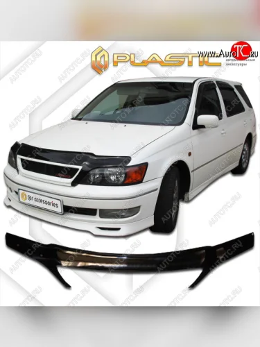 Дефлектор капота (exclusive) CA-Plastic (Classic чёрный) Toyota Vista Ardeo V50 дорестайлинг универсал (1998-2000)
