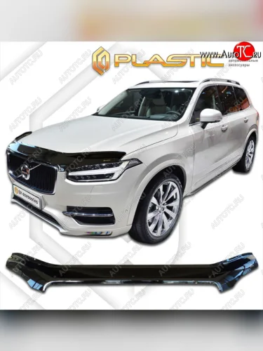 Дефлектор капота (exclusive) CA-Plastic (Classic чёрный) Volvo XC90 L дорестайлинг (2015-2019)