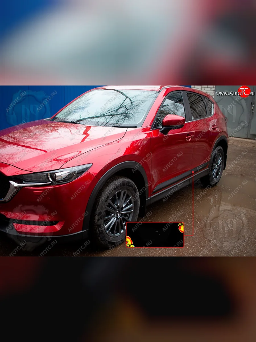 Передний левый молдинг на дверь Русская Артель Mazda CX-5 KF (2016-2025) (Поверхность глянец, Неокрашенный)  в Перми Пермском крае