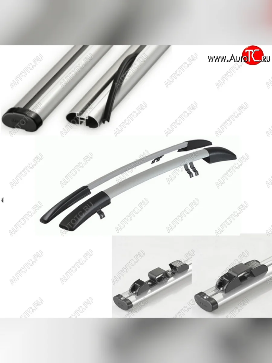 Рейлинги АПС  Datsun mi-DO (2014-2021), Лада ВАЗ Гранта FL (2018-2025), Лада ВАЗ Калина (2004-2018), Лада ВАЗ Калина Спорт (2008-2018) (Черно-серые с серыми поперечинами, крепление скоба, L1300)  с доставкой в г. Керчь