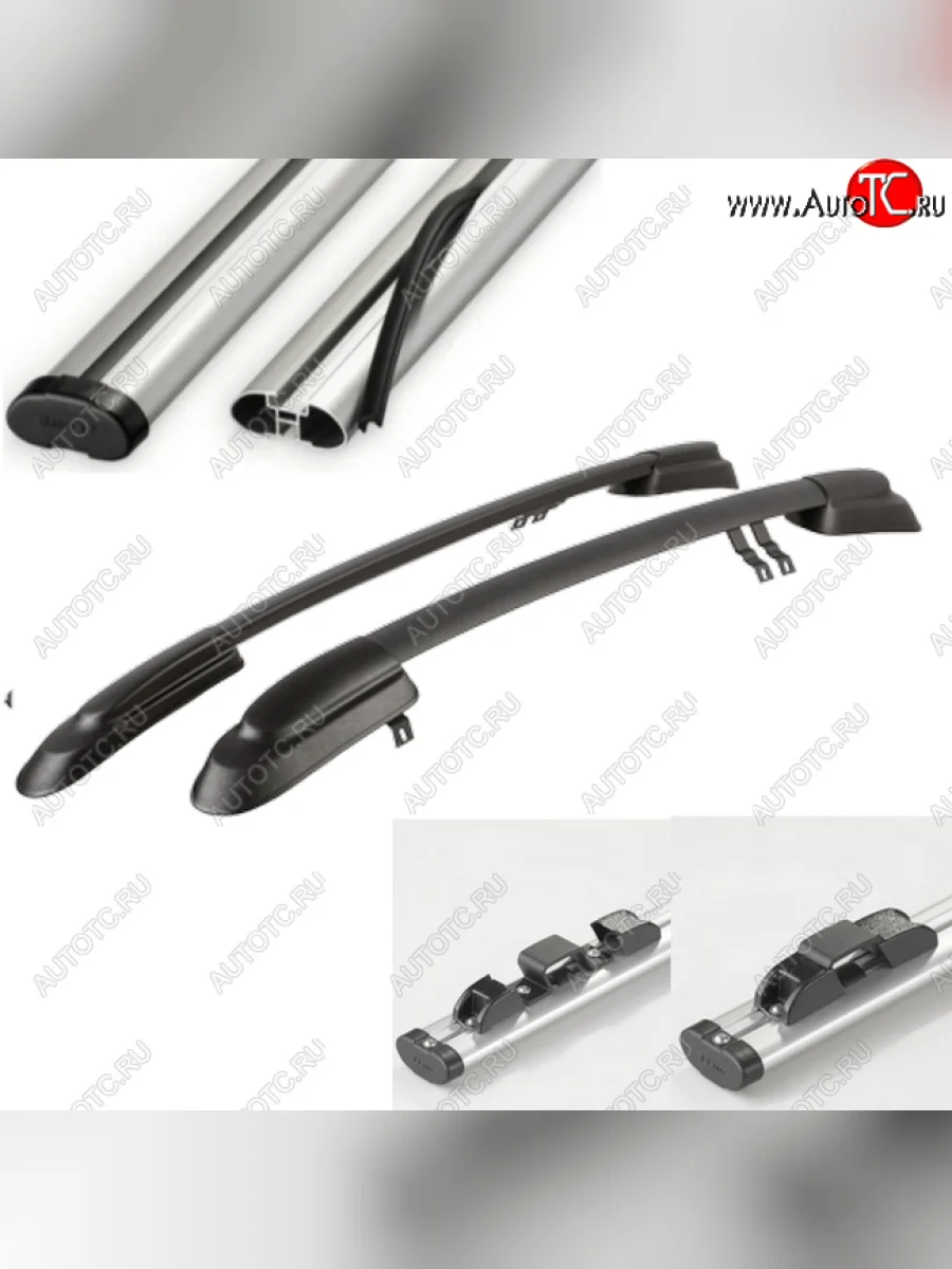 Рейлинги АПС  Лада ВАЗ  Гранта  1 2191, Гранта FL  2191 (Черные с черными поперечинами, крепление скоба, L1300)  в Самаре Самарской области