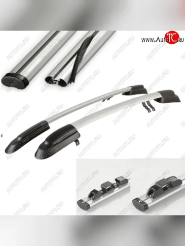 Рейлинги АПС (Черно-серые с серыми поперечинами, крепление скоба, L1300) Лада ВАЗ Гранта  1 2191 - Гранта FL  2191