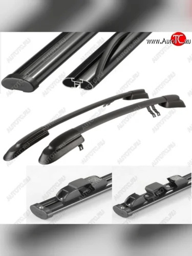 Рейлинги АПС (Черные с черными поперечинами, крепление скоба, L1300) Лада ВАЗ Гранта  1 2191 - Гранта FL  2191