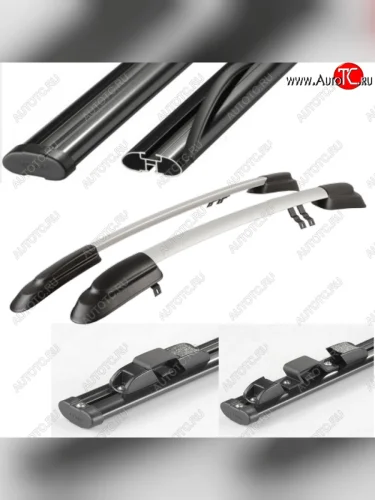 Рейлинги АПС (Черно-серые с черными поперечинами, крепление скоба, L1300) Лада ВАЗ Гранта  1 2191 - Гранта FL  2191