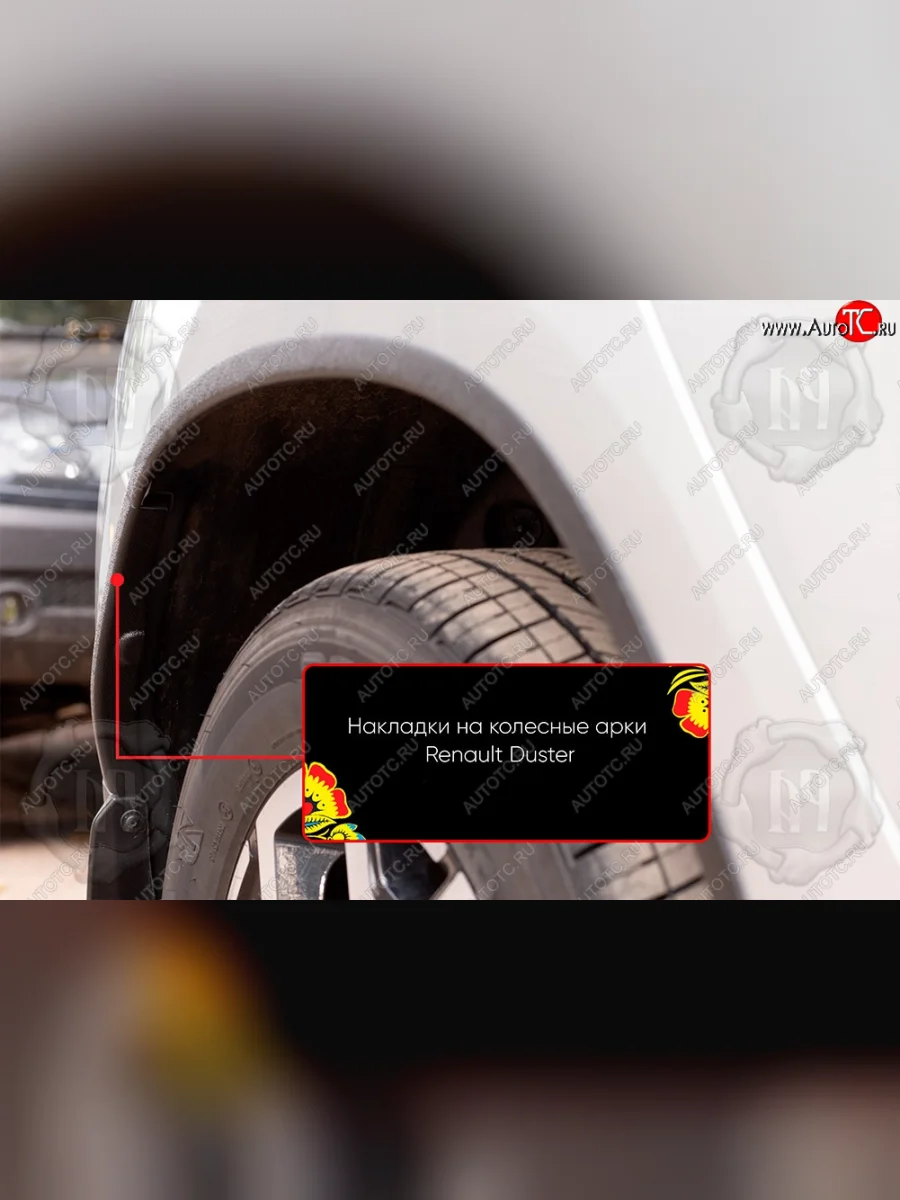 Задняя правая накладка на колесные арки Вариант 2 Русская Артель  Renault Duster (2021-2024) HM (Поверхность текстурная)  В Кинешме Ивановской области