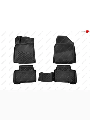 Коврики салона (полиуретан) Element 3D (Чёрные) Hyundai Ioniq  AE (2016-2022) лифтбэк дорестайлинг, лифтбэк рестайлинг