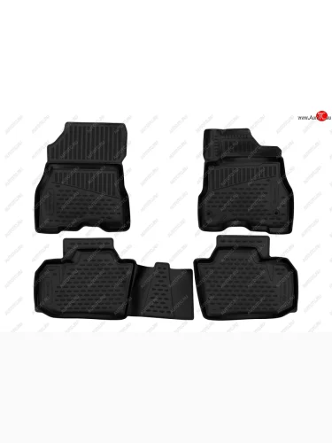 Коврики салона (полиуретан) Element 3D (Чёрные) Nissan Leaf  1 (ZE0) (2009-2017)