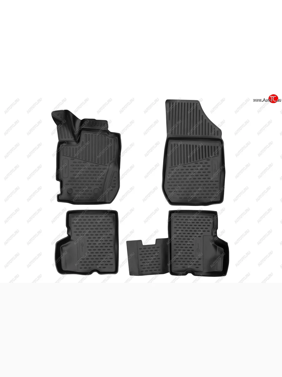 Коврики салона (полиуретан) Format 3D  Renault Kaptur (2020-2022) (Чёрные)  в Перми Пермском крае