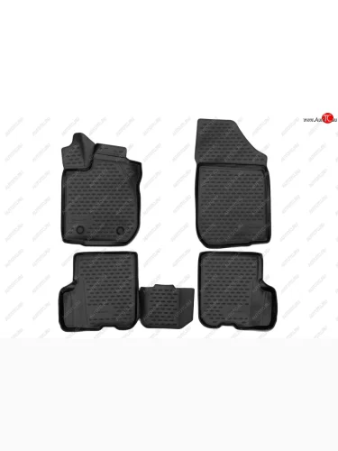 Коврики салона (полиуретан) Element 3D (Чёрные) Renault Logan 2 дорестайлинг (2014-2018)