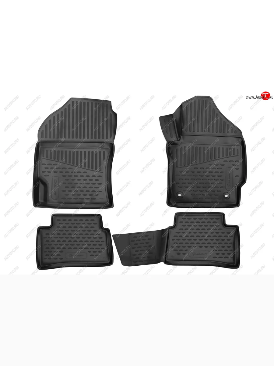 Коврики салона (полиуретан, правый руль) Element 3D Toyota Corolla E210 седан дорестайлинг (2018-2022) (Чёрные)  в Перми Пермском крае