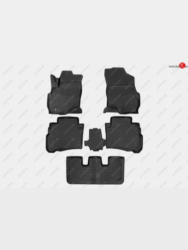 Коврики салона (полиуретан) Element 3D (Чёрные) Toyota Fortuner AN160 рестайлинг (2020-2025)