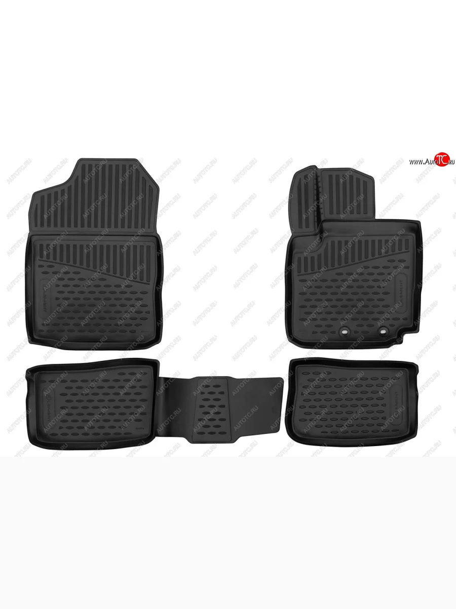 Коврики салона (полиуретан, правый руль) Element 3D  Toyota Probox (2014-2025) рестайлинг (Чёрные)