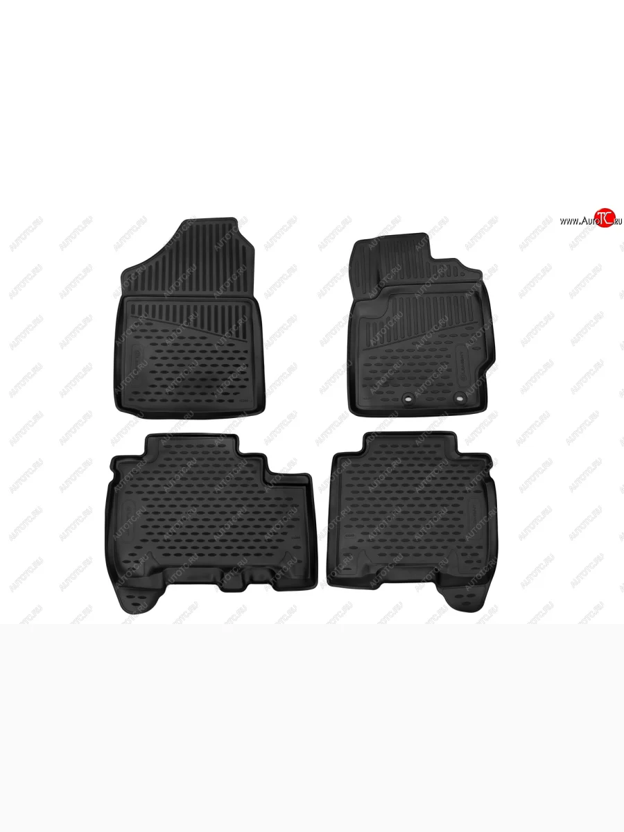 Коврики салона (полиуретан, правый руль) Element 3D  Toyota Ractis (2010-2016) (Чёрные)  в Перми Пермском крае
