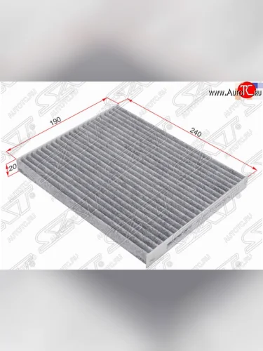 Фильтр салонный (угольный, 20х190х240 мм) SAT Hyundai Elantra  AD (2016-2019), Hyundai Tucson  TL (2015-2021), KIA Ceed  3 CD (2018-2025), KIA Sportage  4 QL (2016-2022)