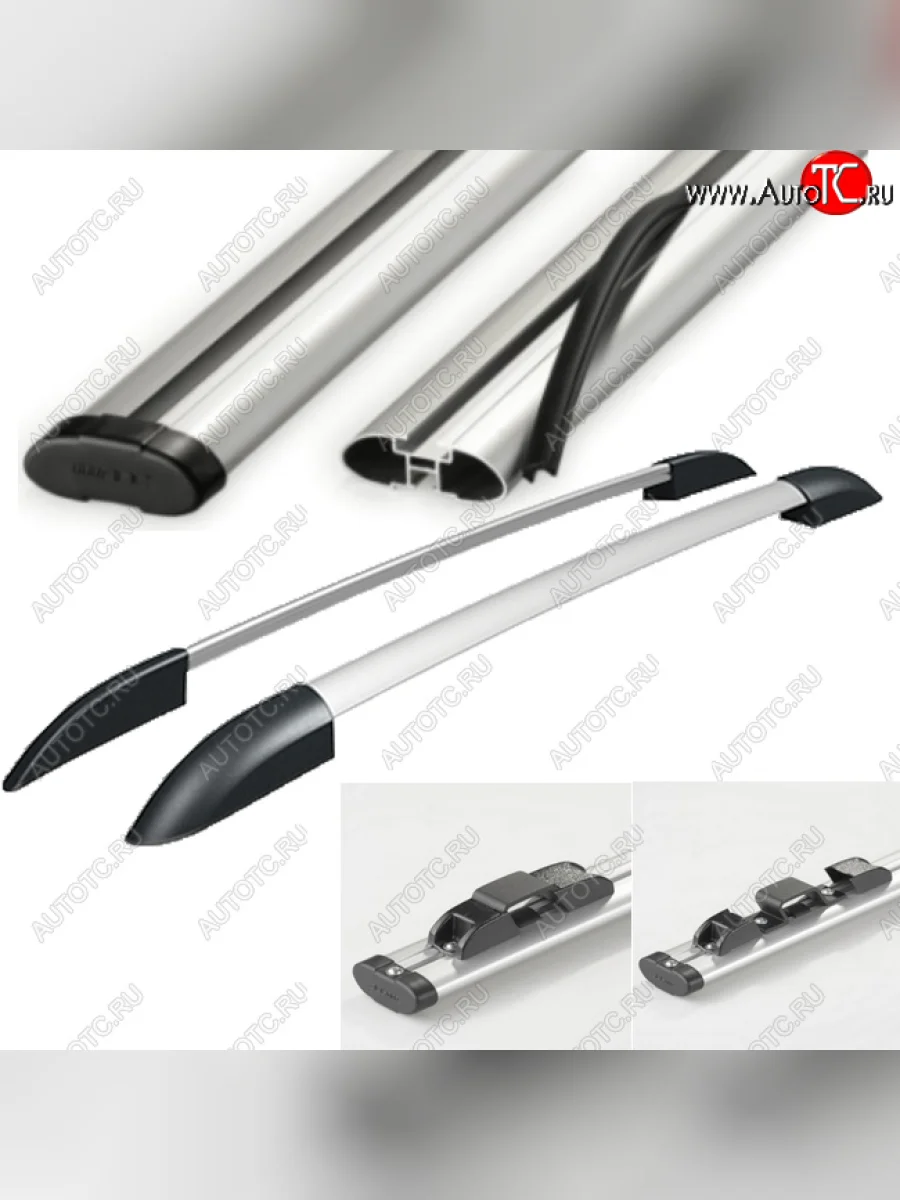 Рейлинги АПС Лада ВАЗ Нива 4х4 2121 3 дв. дорестайлинг (1977-2019) (Черно-серые с серыми поперечинами, крепление скоба, L1300)  с доставкой в г. Керчь