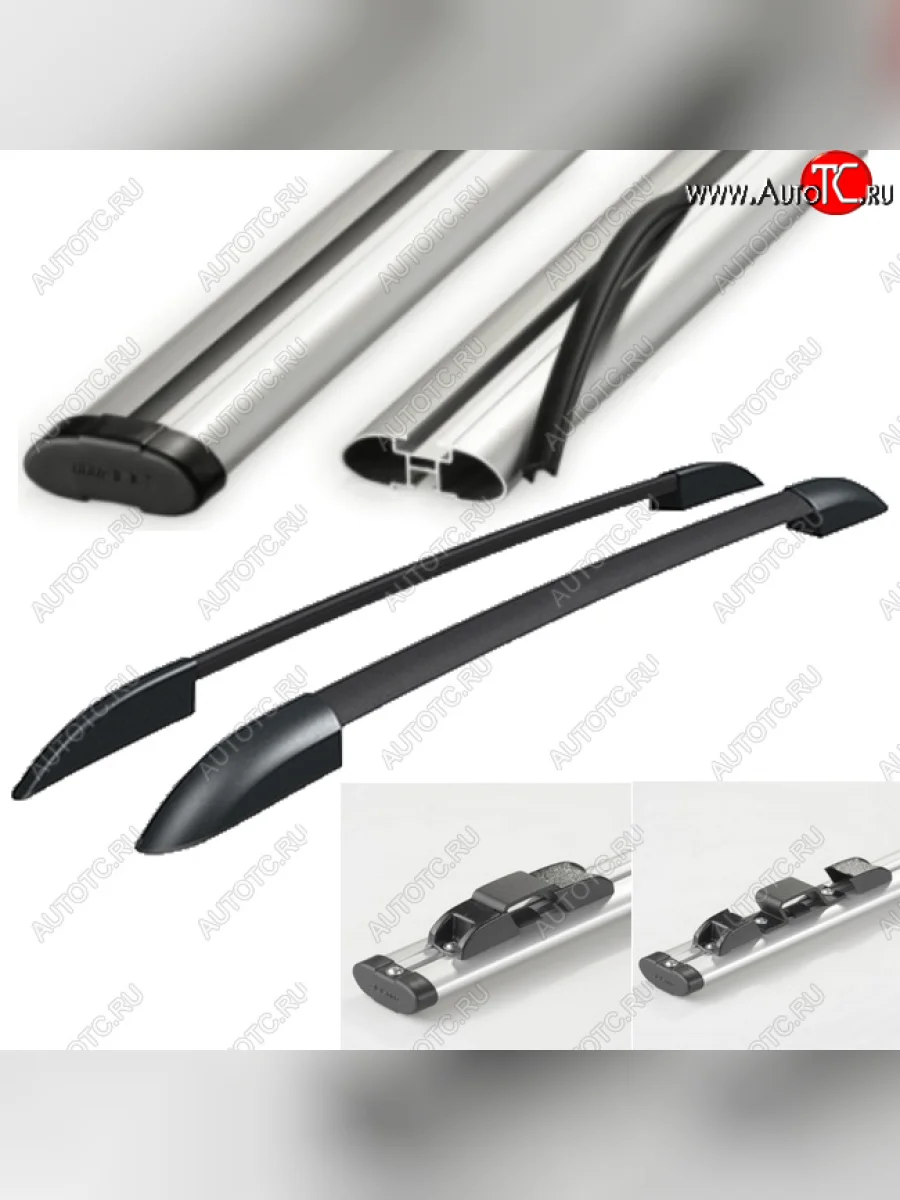 Рейлинги АПС Лада ВАЗ Нива 4х4 2121 3 дв. дорестайлинг (1977-2019) (Черные с черными поперечинами, крепление скоба, L1300)  в Самаре Самарской области