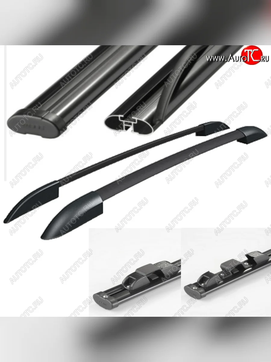 Рейлинги АПС Лада ВАЗ нива 4х4 2131 5 дв. дорестайлинг (1993-2019) (Черные с черными поперечинами, крепление скоба, L1300)  в Самаре Самарской области