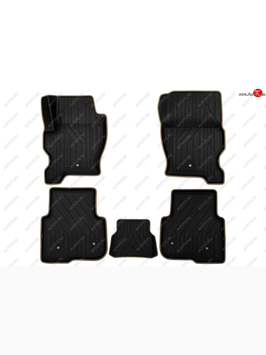 Коврики салона (Polystar) KVEST 3D  Land Rover Discovery (2009-2016) 4 L319 (Чёрные с бежевым)  в Самаре Самарской области