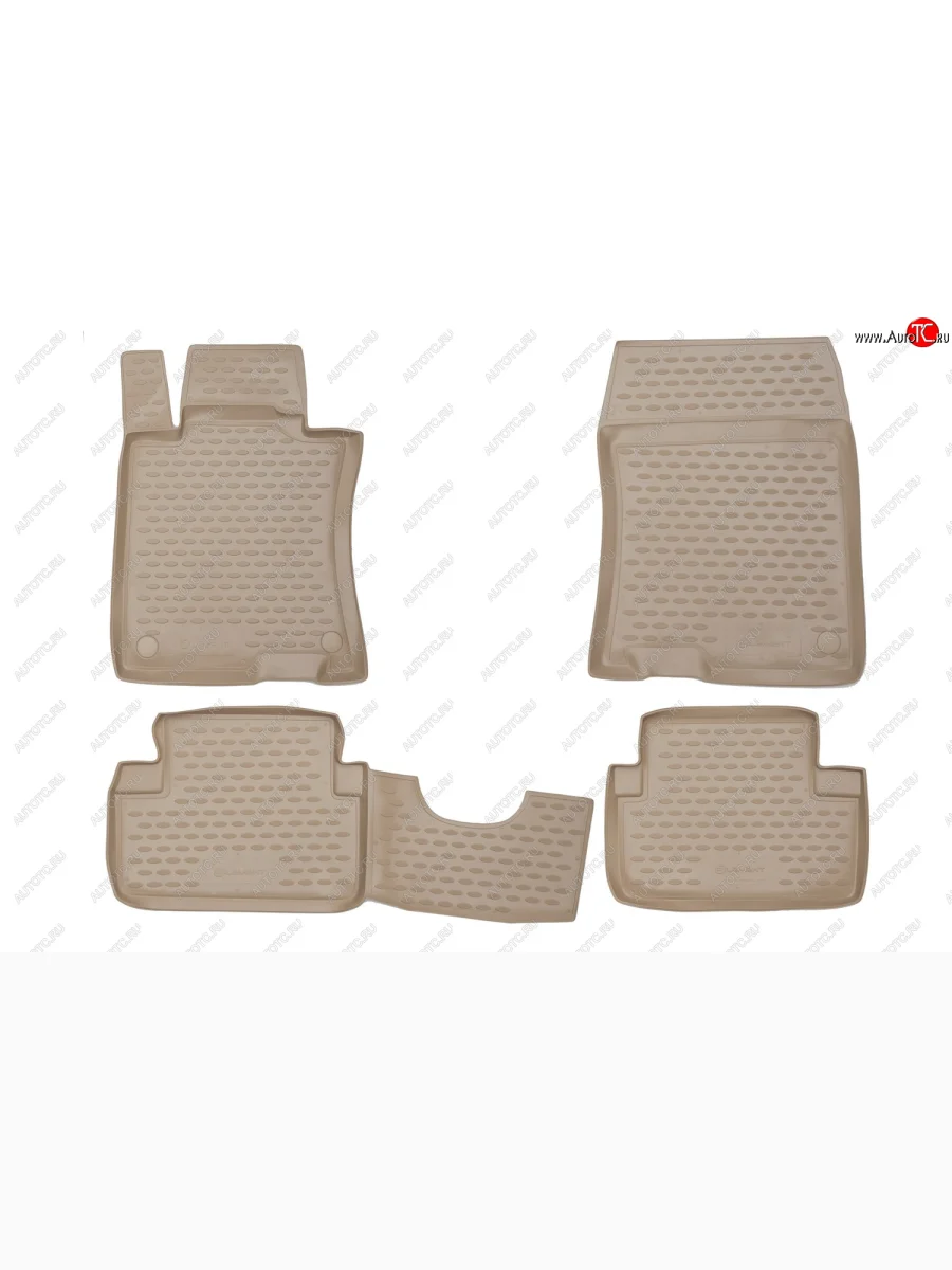 Коврики салона (полиуретан) Element Honda Accord 8 CU седан дорестайлинг (2008-2011) (Бежевые)  в Керчи Республика Крым