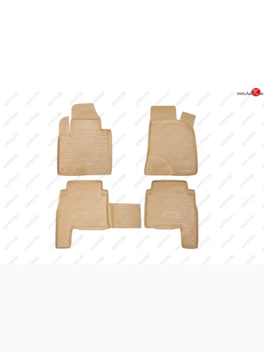 Коврики салона (полиуретан) Element (Бежевые) Hyundai Santa Fe  CM (2009-2012) рестайлинг