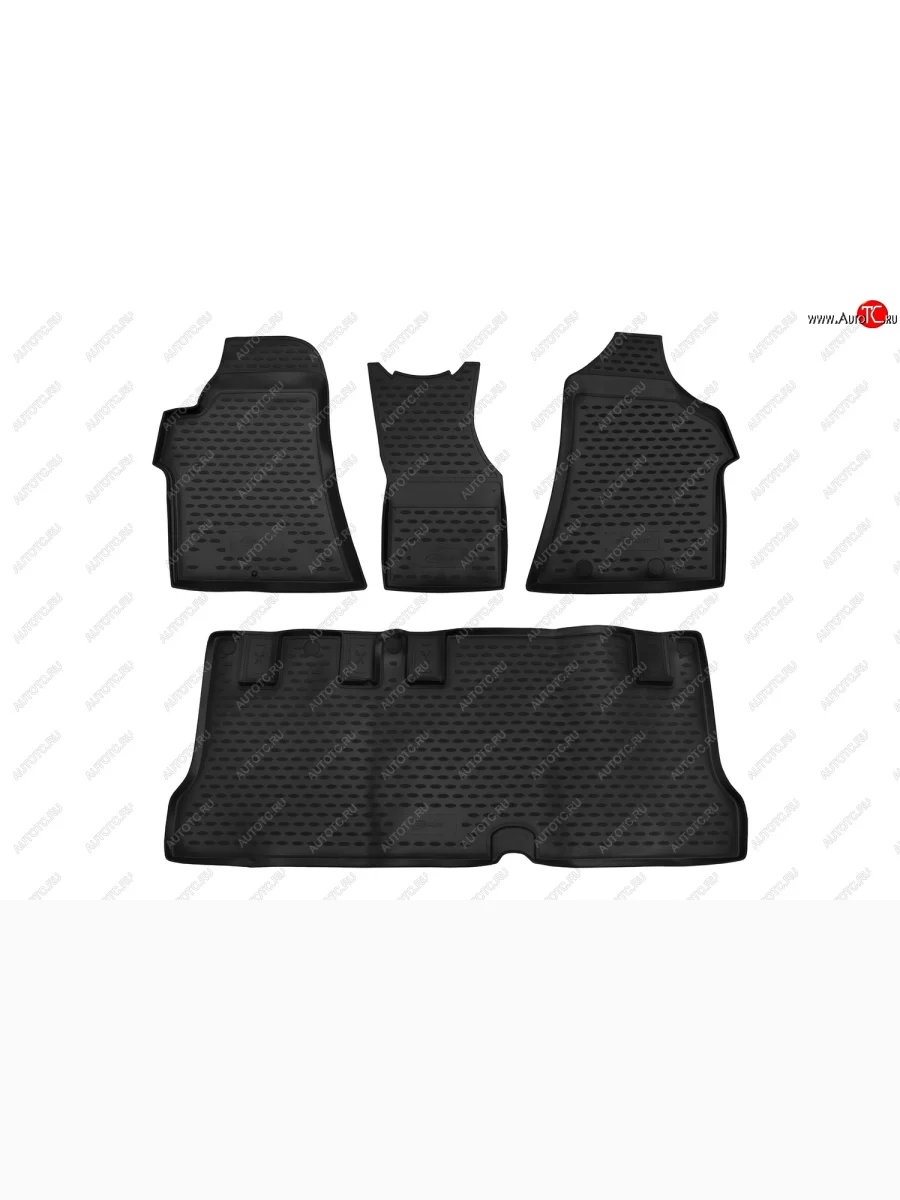 Коврики салона (повышенная износостойкость) FORMAT Hyundai Starex/Grand Starex/H1 TQ дорестайлинг (2007-2013) (Чёрные)  с доставкой в г. Керчь