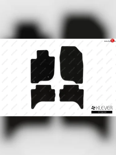 Коврики салона (текстиль) Klever Econom Mitsubishi L200 5 KK,KL дорестайлинг (2015-2019) (Чёрные)