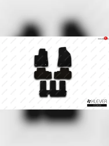Коврики салона (текстиль) Klever Econom (Чёрные) Toyota Highlander XU50 рестайлинг (2016-2020)