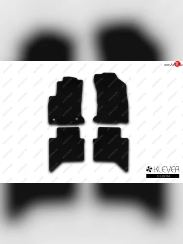 Коврики салона (текстиль) Klever Econom (Чёрные) Toyota Hilux  AN120 (2016-2025) дорестайлинг, 1-ый рестайлинг, 2-ой рестайлинг