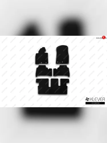 Коврики салона (7 мест, текстиль) Klever Econom (Чёрные) Toyota Land Cruiser  200 (2007-2021) дорестайлинг, 1-ый рестайлинг, 2-ой рестайлинг