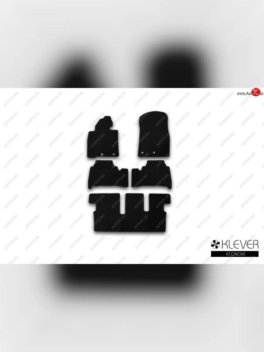 Коврики салона (7 мест, текстиль) Klever Econom Toyota Land Cruiser 200 1-ый рестайлинг (2012-2015) (Чёрные)  в Самаре Самарской области
