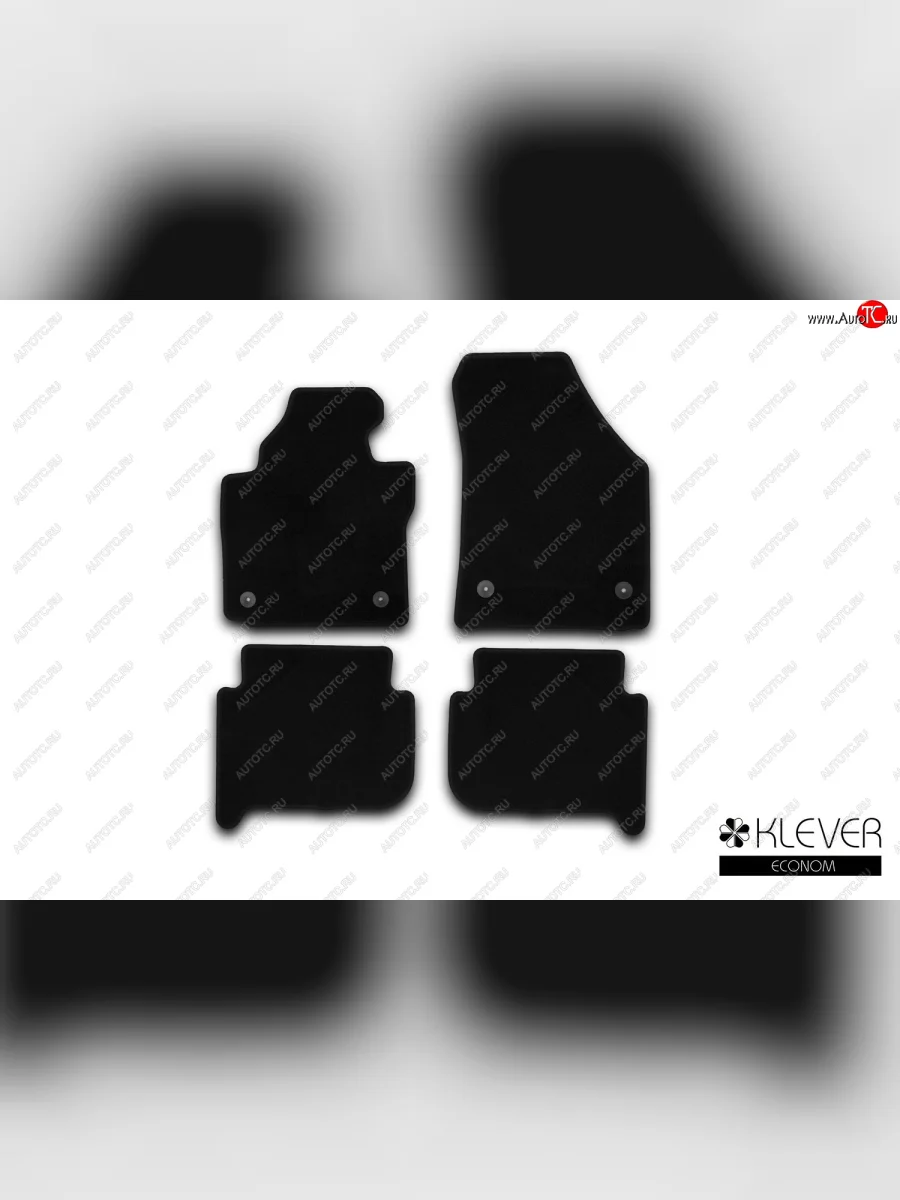 Коврики салона (текстиль) Klever Econom  Volkswagen Touran (2006-2015) 1T (Чёрные)  в Самаре Самарской области