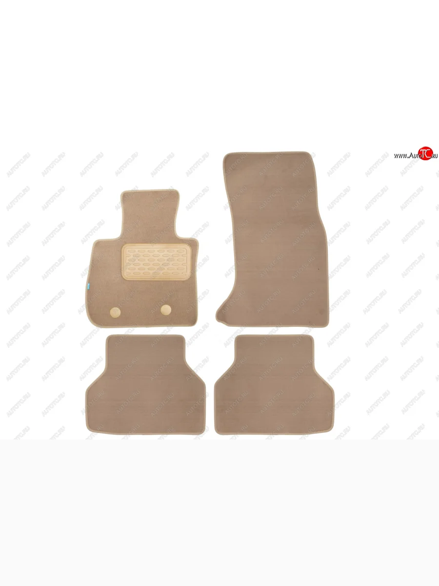 Коврики салона (на авто с АКПП, текстиль) Klever Premium BMW 5 серия E60 седан дорестайлинг (2003-2007) (Бежевые)  в Керчи Республика Крым